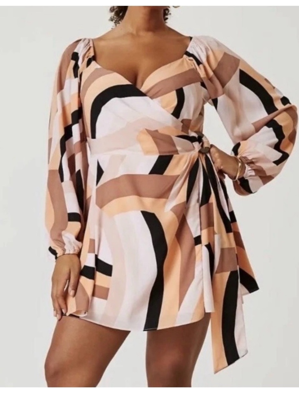 Anthropology hutch geo wrap mini dress
